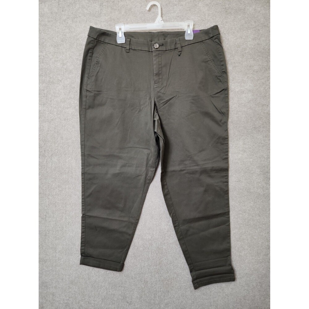 Lane Bryant Boyfriend Pants Womens 20 Green Stretch NEW